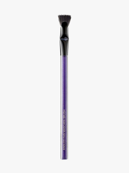 Kevyn Aucoin Angled Fan Mascara Brush purple fan lash brush on light gray background