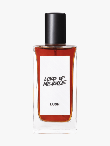 Lush Lord of Misrule Eau de Parfum in branded component on a light gray background