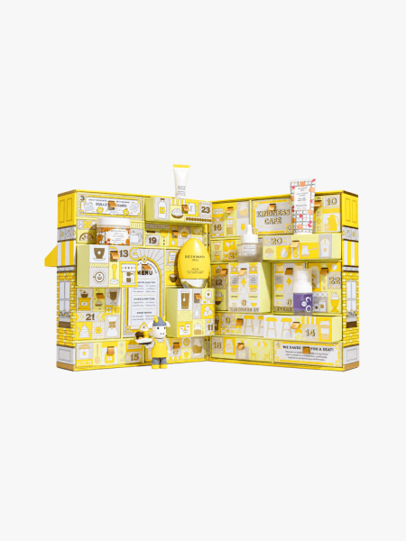 Beekman 1802 Kindness Caf Advent Calendar in multiple branded components on a light gray background